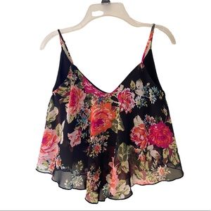 Black Floral Tank